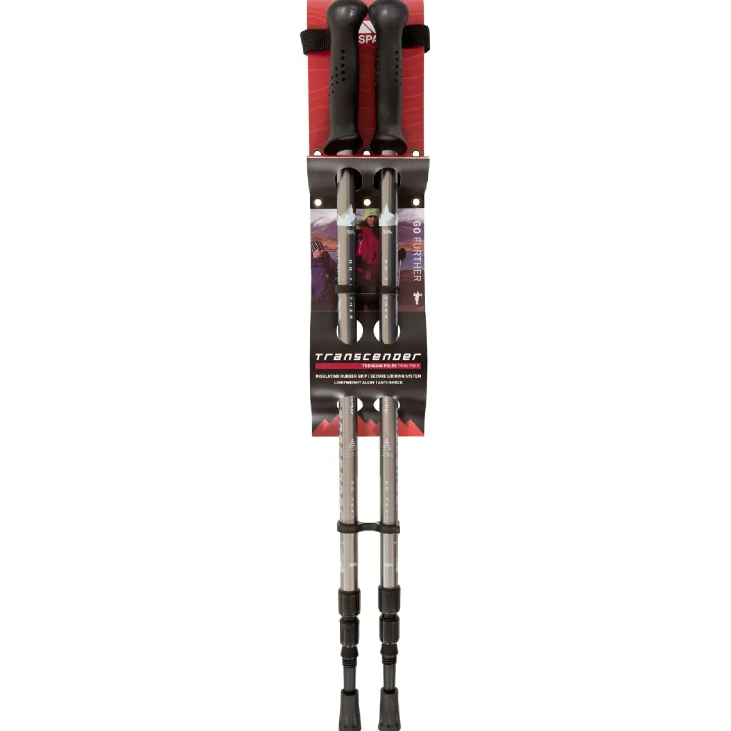 Trespass Anti Shock Collapsible Trekking Poles 135cm Transduo